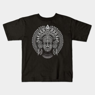 Aztec Style Warrior Face Art Kids T-Shirt